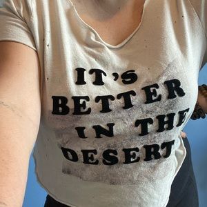 Crop top distressed tee